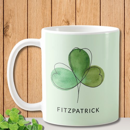 Green Shamrock Irish Heritage Coffee Mug