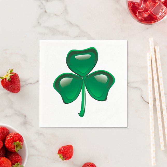Green Shamrock Irish Ireland Paper Napkins (Creator Uploaded)