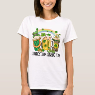 Green Shamrock Irish St Patrick's Day Drink Team T-Shirt