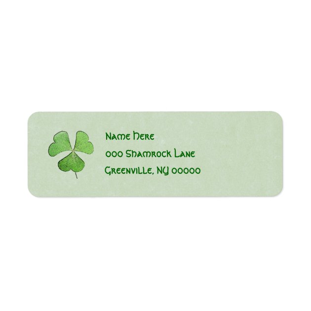 30 Custom Green Celtic Shamrock Personalized Address Labels 