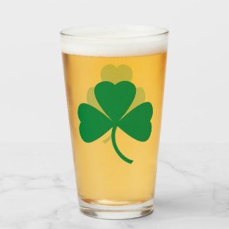 Green Shamrock Leaf St. Patrick's Day Glass