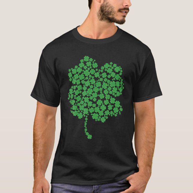 Green Shamrock Leprechaun Irish Clover St Patrick' T-Shirt (Front)