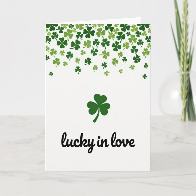 Green Shamrock Love Card (Front)