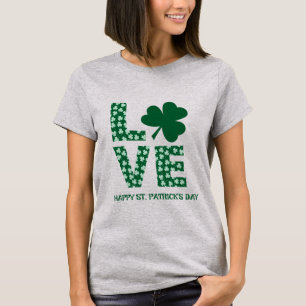 Green Shamrock Love Irish Fun St. Patrick's Day T-Shirt
