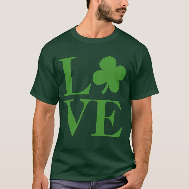 Green Shamrock Love T-Shirt (Front)