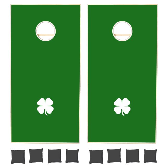 Green Shamrock Lucky Clover Irish Cornhole Set (Set)