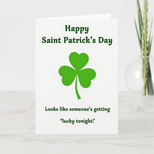 Green Shamrock Lucky Night Card (Front)