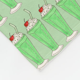 Green Shamrock Milkshake St. Patrick's Day Shake Fleece Blanket