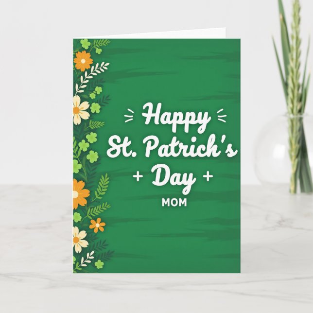 Green Shamrock Mom Card (Front)