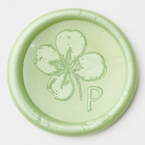 Green Shamrock  Monogram Chic Wax Seal Sticker