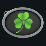 Green Shamrock On Black bbt Belt Buckle<br><div class="desc">Green Shamrock On Black Belt Buckle

Design © Trinkets and Things 2017 - AHP Design. All Rights Reserved.</div>