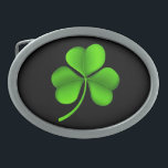 Green Shamrock On Black bbt Belt Buckle<br><div class="desc">Green Shamrock On Black Belt Buckle

Design © Trinkets and Things 2017 - AHP Design. All Rights Reserved.</div>