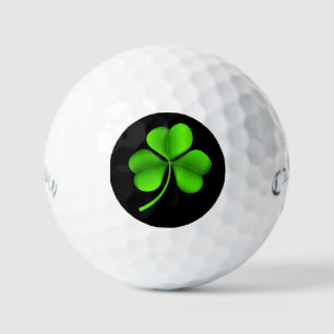 Green Shamrock On Black css gbcnt Golf Balls