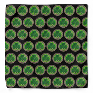 Green Shamrock On Celtic Knots Bandana
