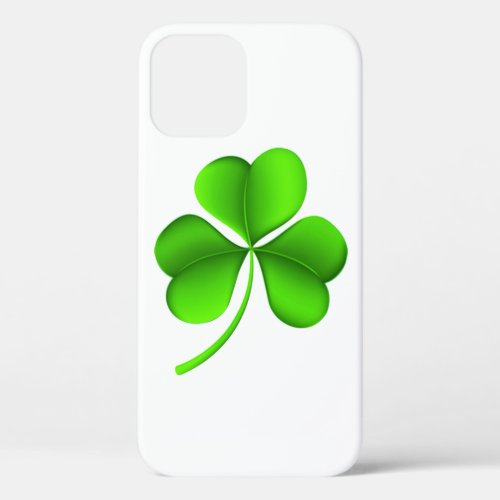 Green Shamrock On White iphcnt iPhone 12 Case