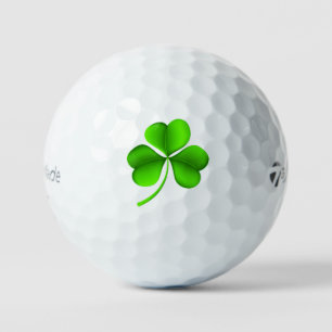 Green Shamrock On White tmtp5 gbcnt Golf Balls