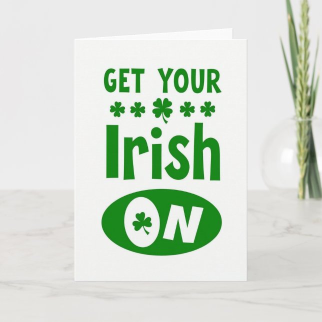 Green Shamrock Oval Card (Front)