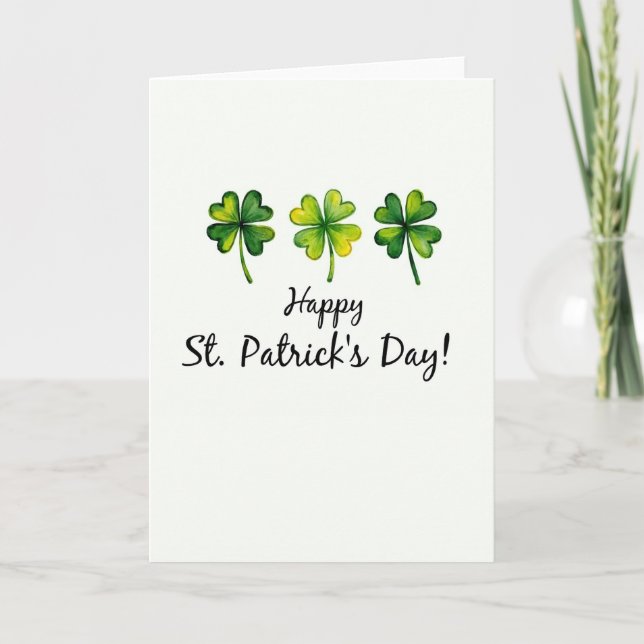 Green Shamrock Pattern Card (Front)