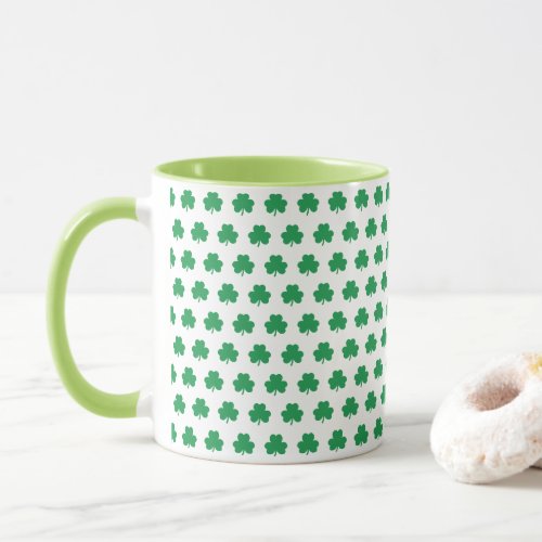 Green Shamrock Pattern Irish St Patricks Day Mug