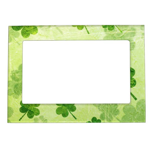 Green Shamrock Pattern Magnetic Frame