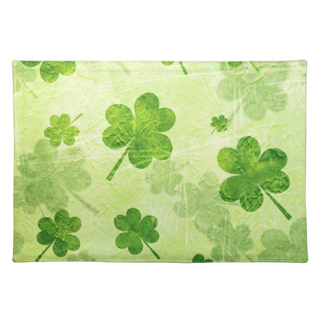Green Shamrock Pattern Placemat (Front)