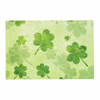 Green Shamrock Pattern Placemat by GroovyFinds at Zazzle