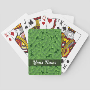 Green shamrock pattern poker cards