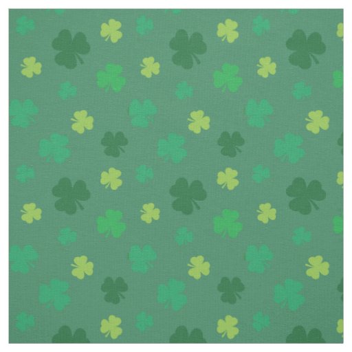 Green Shamrock Pattern St Patricks Day Fabric