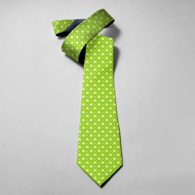 Green Shamrock Pattern St Patrick's Day Neck Tie (Creator Uploaded)