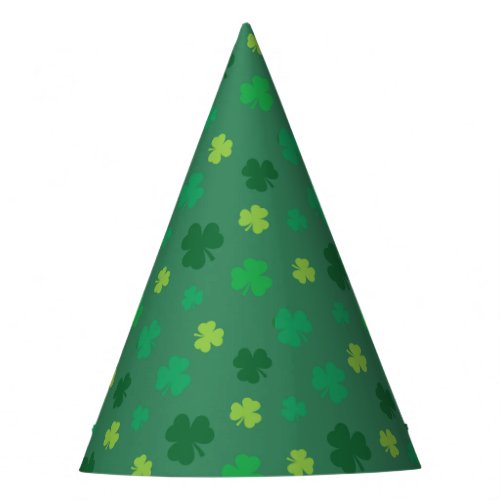 Green Shamrock Pattern St Patricks Day Party Hat