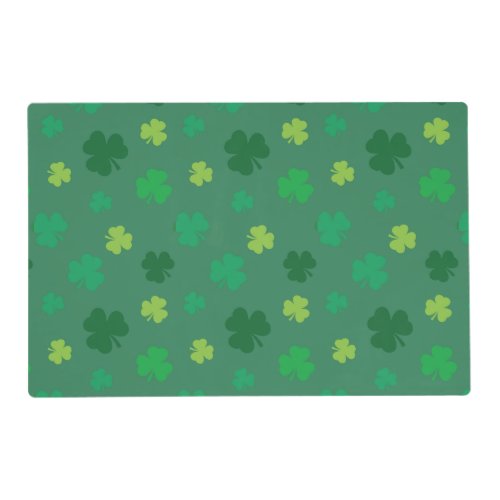 Green Shamrock Pattern St Patricks Day Placemat