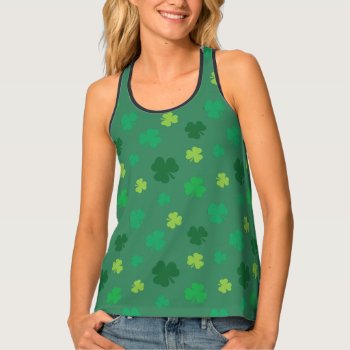 Green Shamrock Pattern St Patricks Day Tank Top by YLGraphics at Zazzle