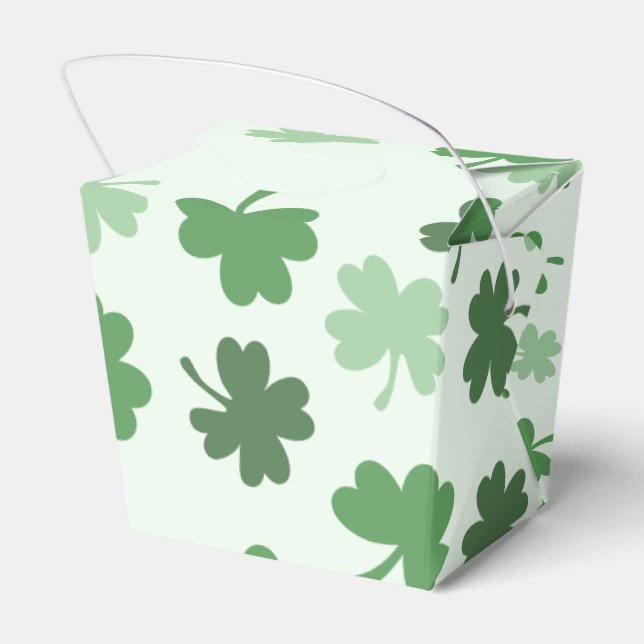 Green Shamrock patterns  St. Patrick's Day Favor Boxes (Back Side)