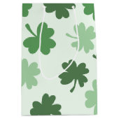 Green Shamrock patterns  St. Patrick's Day Medium Gift Bag (Front)