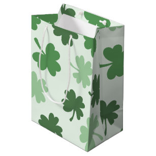 Green Shamrock patterns  St. Patrick's Day Medium Gift Bag