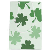 Green Shamrock patterns  St. Patrick's Day Medium Gift Bag (Back)