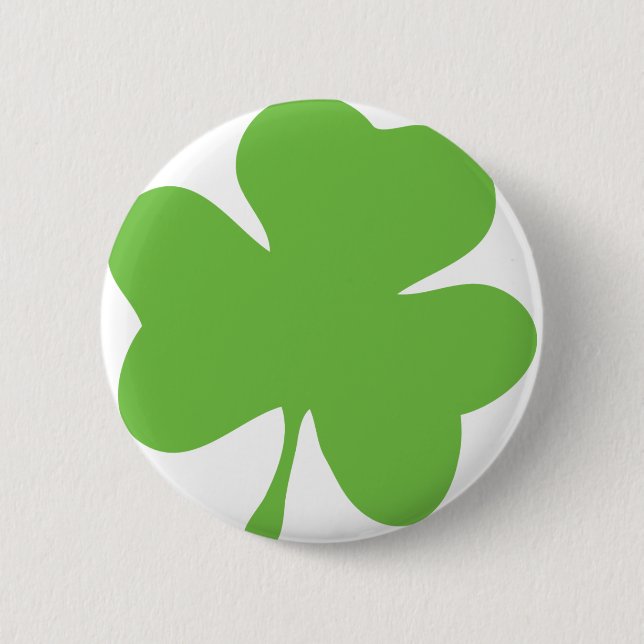 green shamrock pinback button (Front)