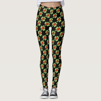 Green Shamrock Polka dot Ladybug St. Patrick's Day Leggings