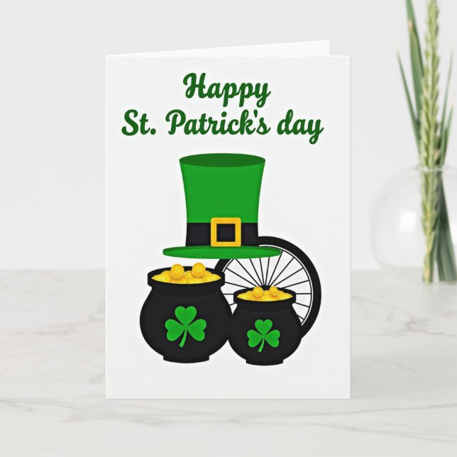 Green Shamrock Pots Card (Front)