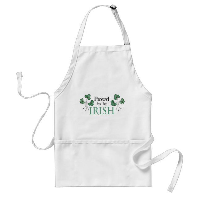 Green Shamrock Proud to be Irish Sturdy Apron (Front)