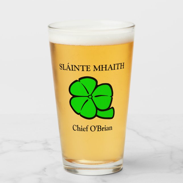 Green Shamrock Saint Patrick's Day Floral Art Glass (Front Filled)