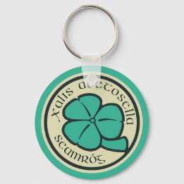 Green Shamrock Saint Patrick's Day Floral Art Keychain
