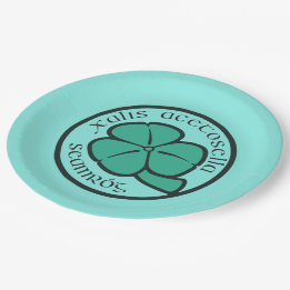 Green Shamrock Saint Patrick's Day Floral Art Paper Plates