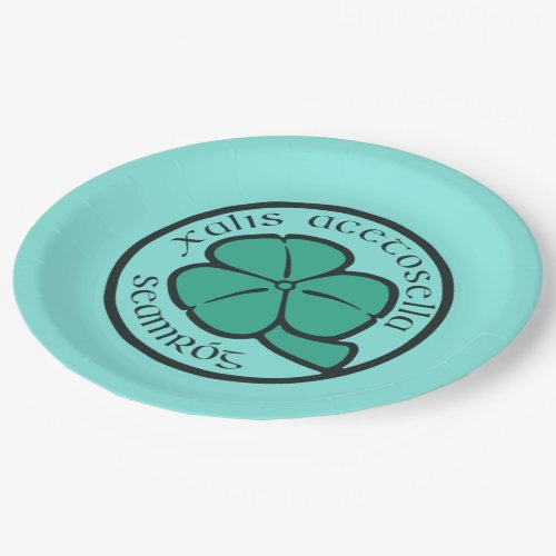 Green Shamrock Saint Patricks Day Floral Art Paper Plates