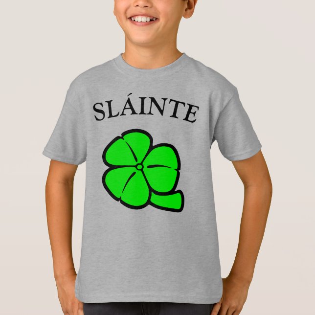 Green Shamrock Saint Patrick's Day Floral Art T-Shirt (Front)