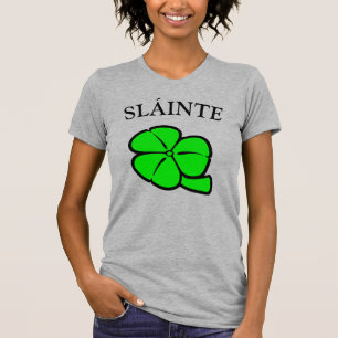 Green Shamrock Saint Patrick's Day Floral Art T-Shirt