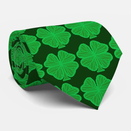 Green Shamrock Saint Patricks Day Pattern Neck Tie