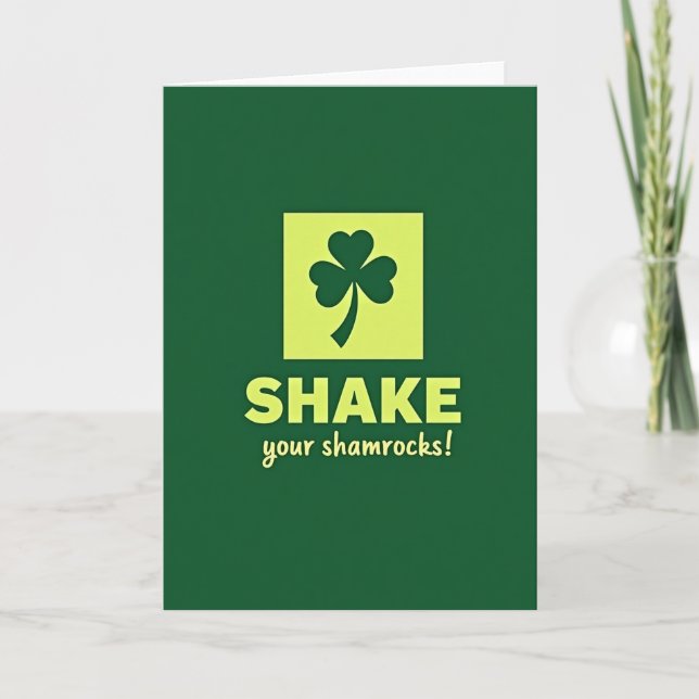 Green Shamrock Square Card (Front)