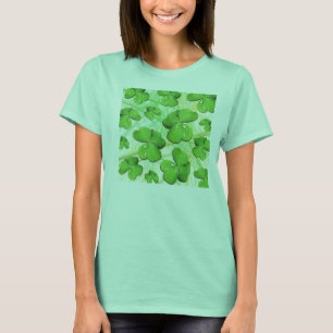 Green Shamrock St Patrick Ladies Organic T-Shirt