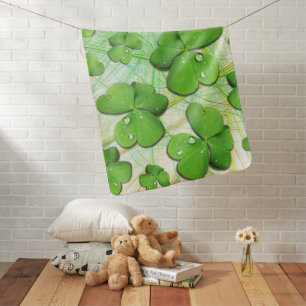 Green Shamrock St Patrick's Baby Blanket